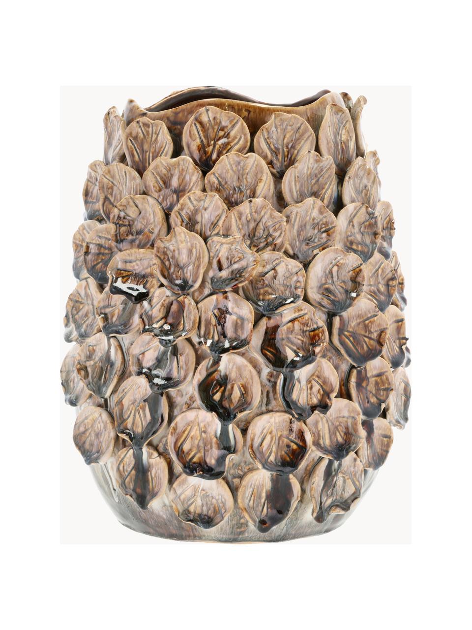 Vase en grès cérame Villa, Grès cérame, Brun, Ø 25 x haut. 30 cm