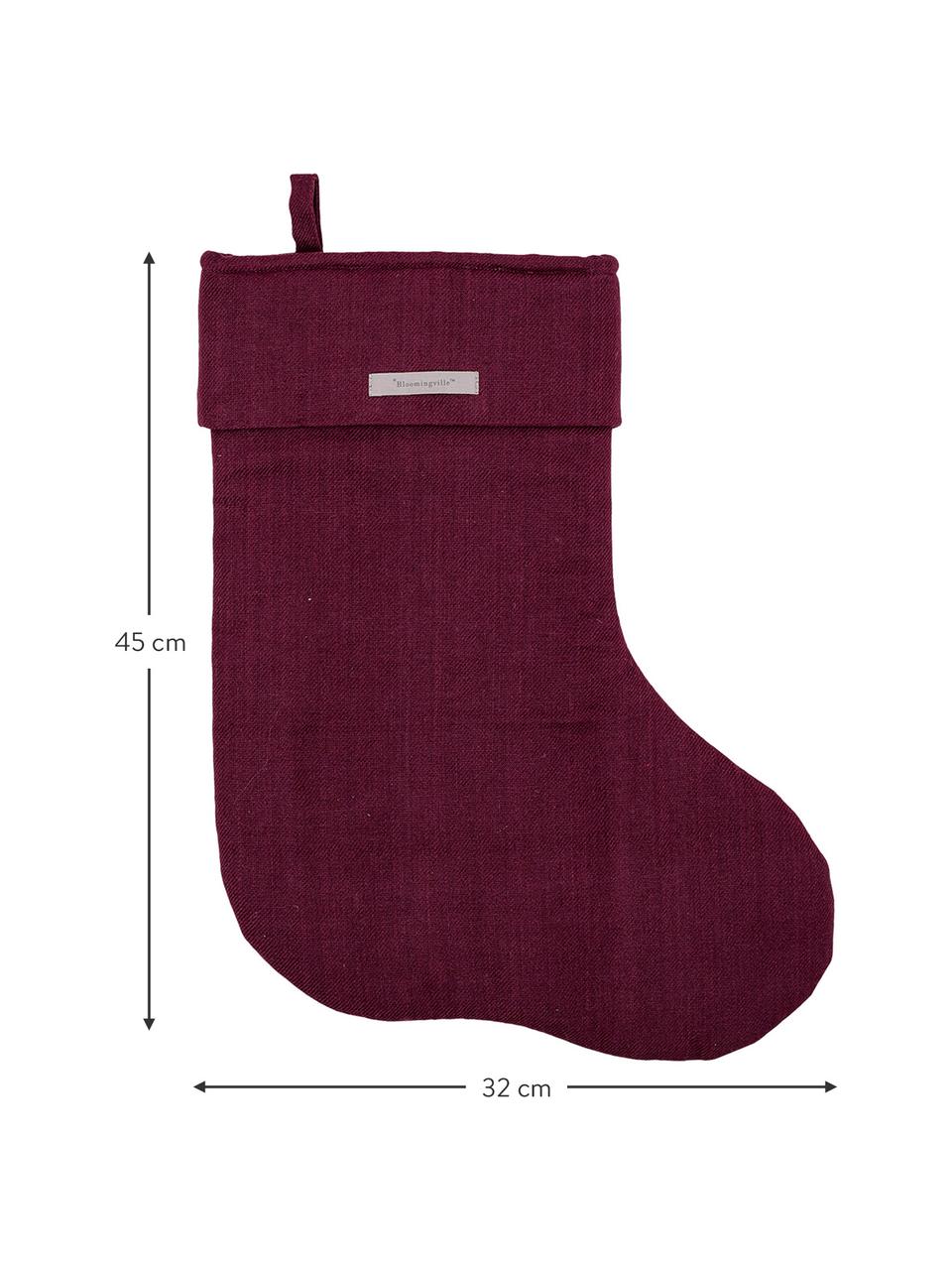 Calza Santa, Cotone, Rosso bordeaux, Larg. 32 x Alt. 45 cm