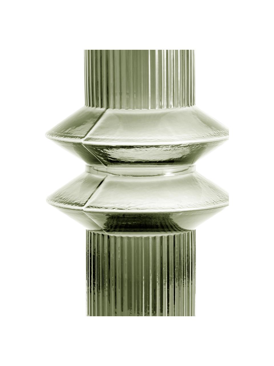 Vase en verre transparent Rilla, Verre, Vert, Ø 9 x haut. 32 cm