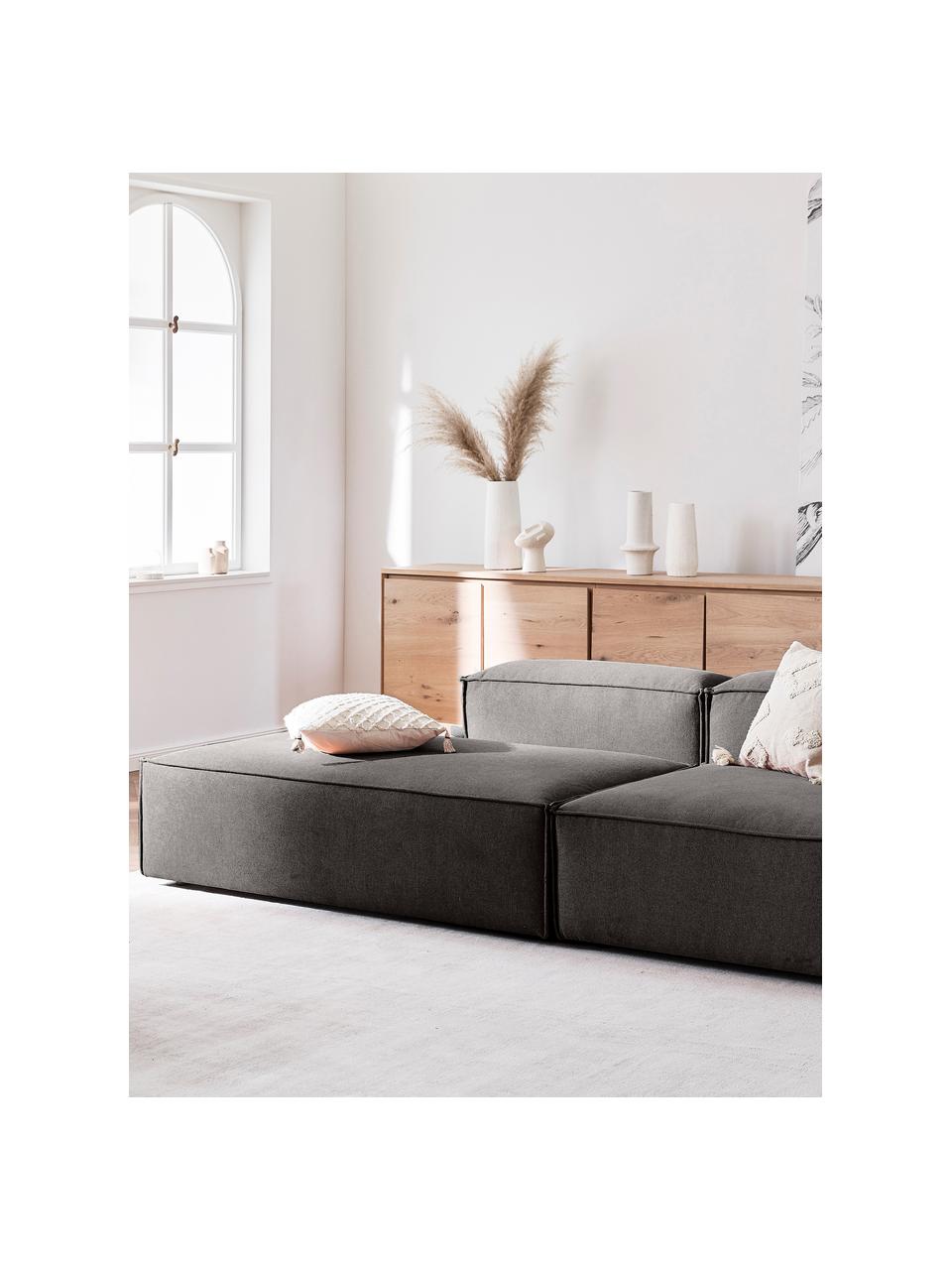 Diván modular Lennon, Tapizado: 100% poliéster Alta resis, Estructura: madera de pino maciza, ma, Patas: plástico, Tejido gris antracita, An 269 x F 119 cm, respaldo derecho