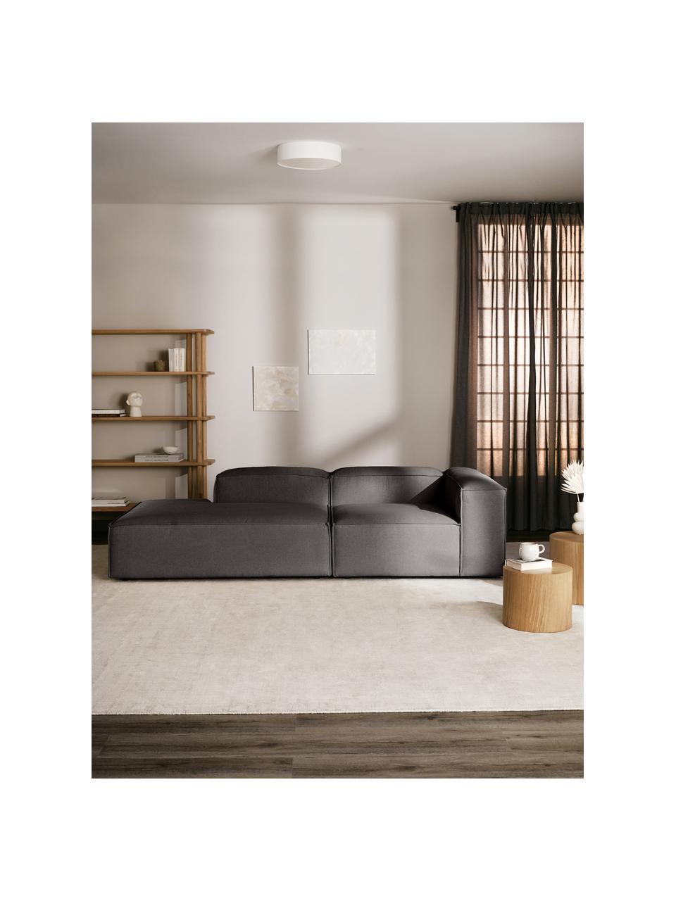 Diván modular Lennon, Tapizado: 100% poliéster Alta resis, Estructura: madera de pino maciza, ma, Patas: plástico, Tejido gris antracita, An 269 x F 119 cm, respaldo derecho