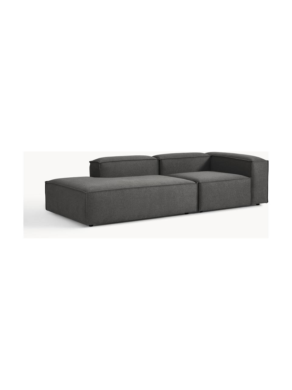 Diván modular Lennon, Tapizado: 100% poliéster Alta resis, Estructura: madera contrachapada de p, Patas: plástico Este producto es, Tejido gris antracita, An 269 x F 119 cm, reposabrazos izquierdo