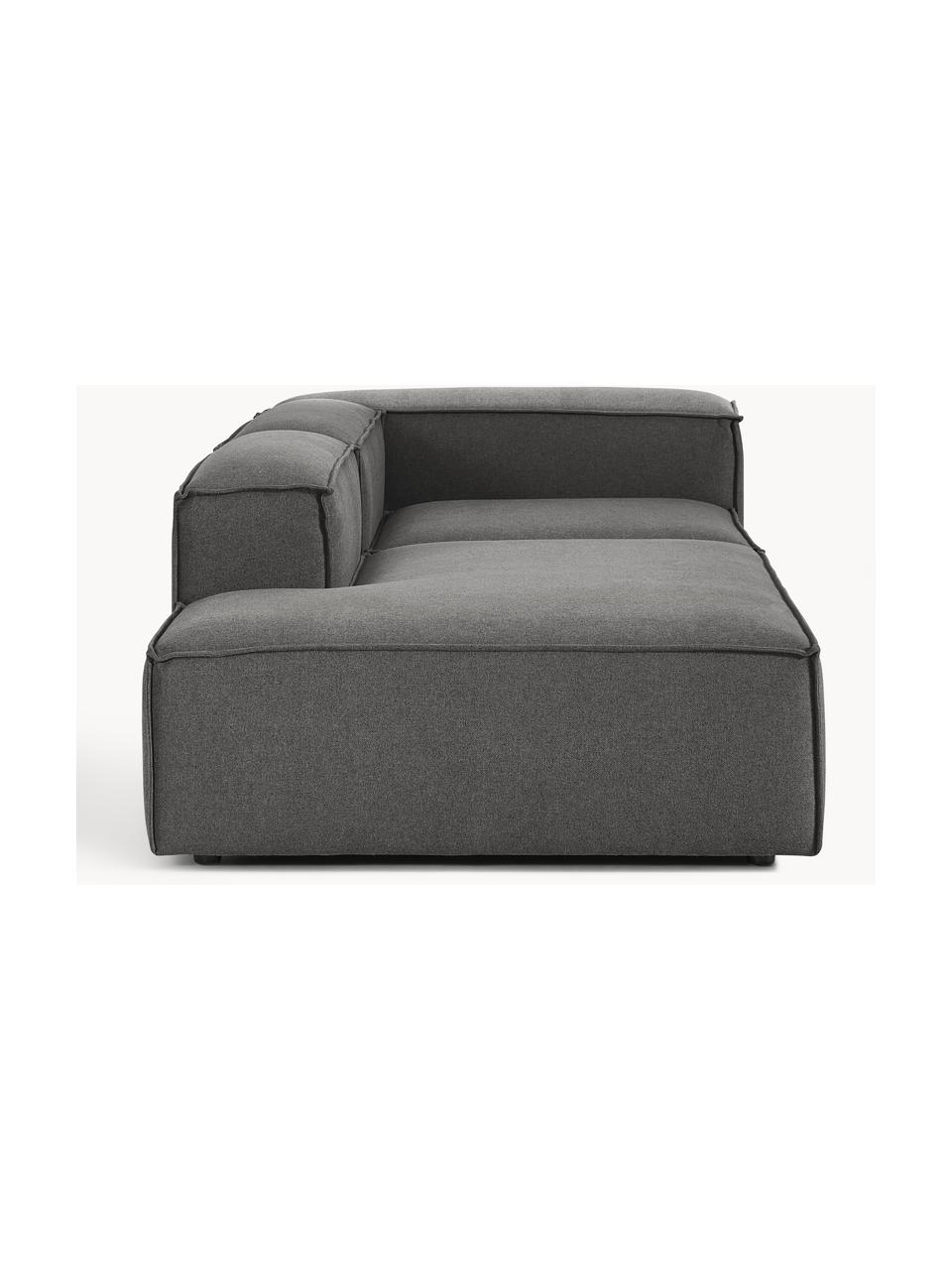 Modulaire chaise longue Lennon, Bekleding: 100% polyester De slijtva, Frame: massief grenenhout, multi, Poten: kunststof Dit product is , Geweven stof antraciet, B 269 x D 119 cm, armleuning links