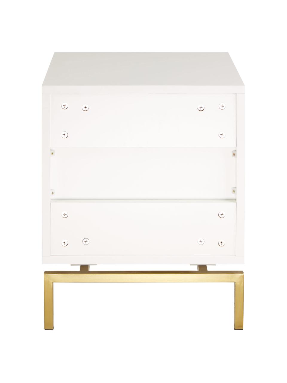 Nachttisch Elegance mit Schublade, Korpus: Mitteldichte Holzfaserpla, Weiß, 45 x 55 cm