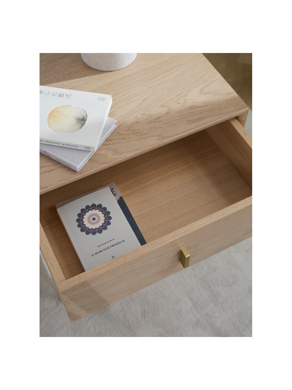 Table de chevet bois de chêne avec tiroir Diana, Bois, larg. 50 x haut. 55 cm