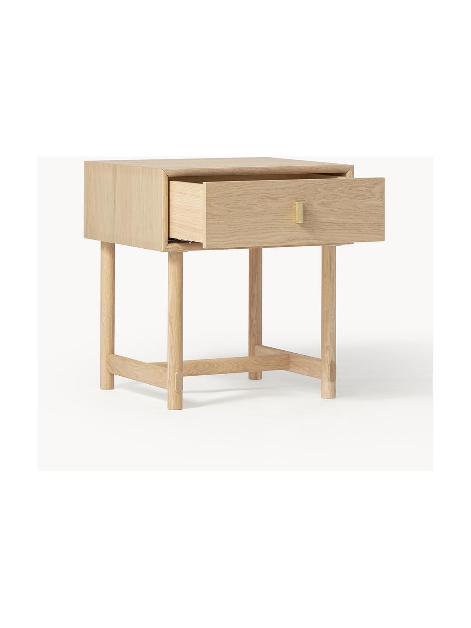 Nočný stolík z dubového dreva Diana, Svetlé drevo, Š 50 x V 55 cm