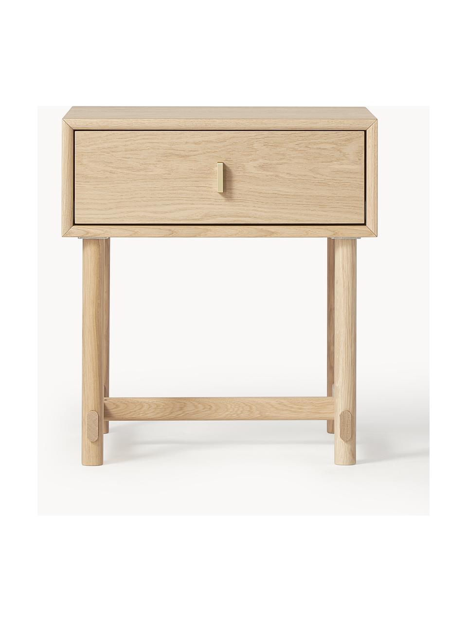 Nočný stolík z dubového dreva Diana, Svetlé dubové drevo, Š 50 x V 55 cm