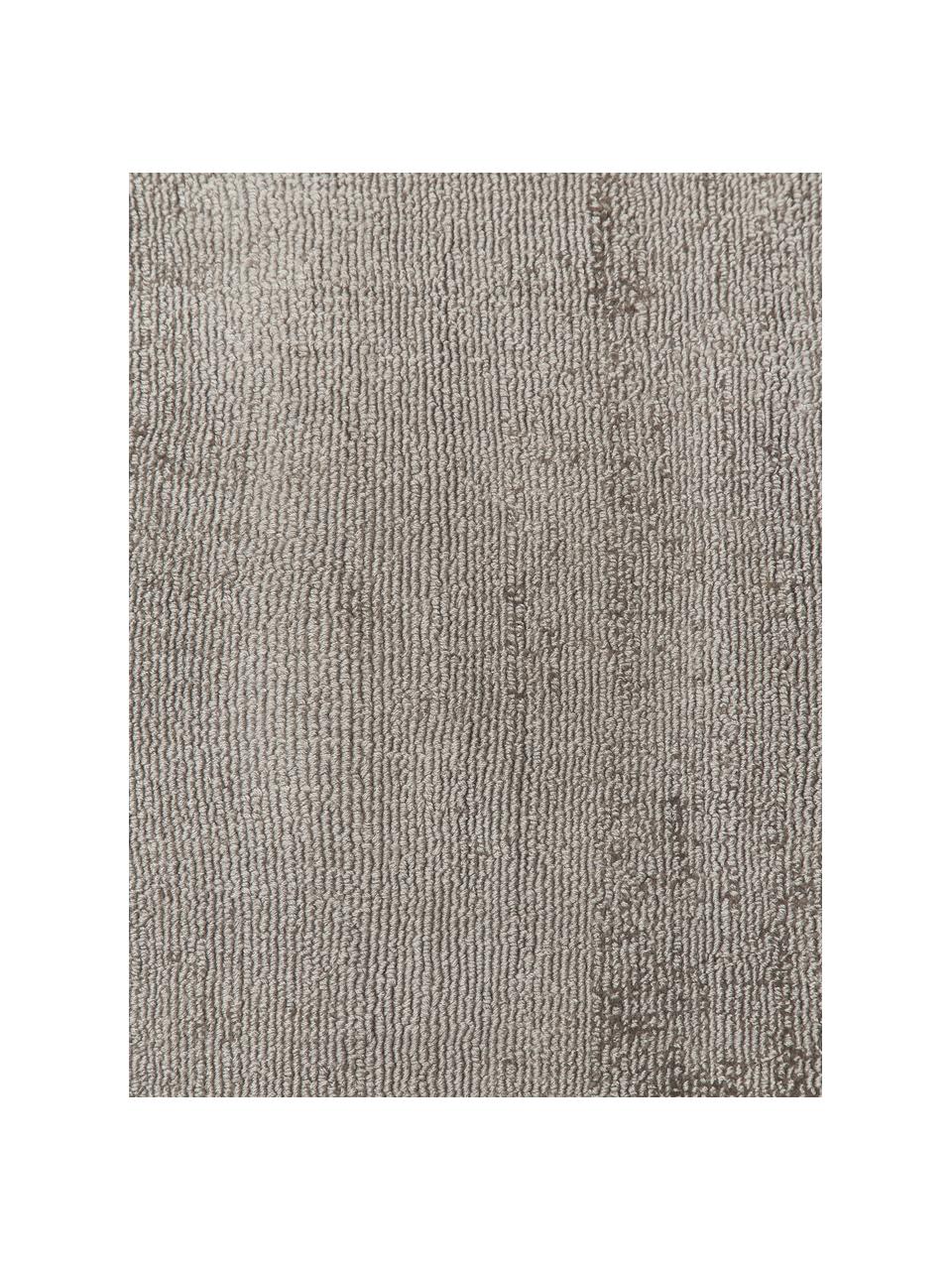 Tapis de couloir en viscose tissé main Jane, Taupe, larg. 80 x long. 300 cm