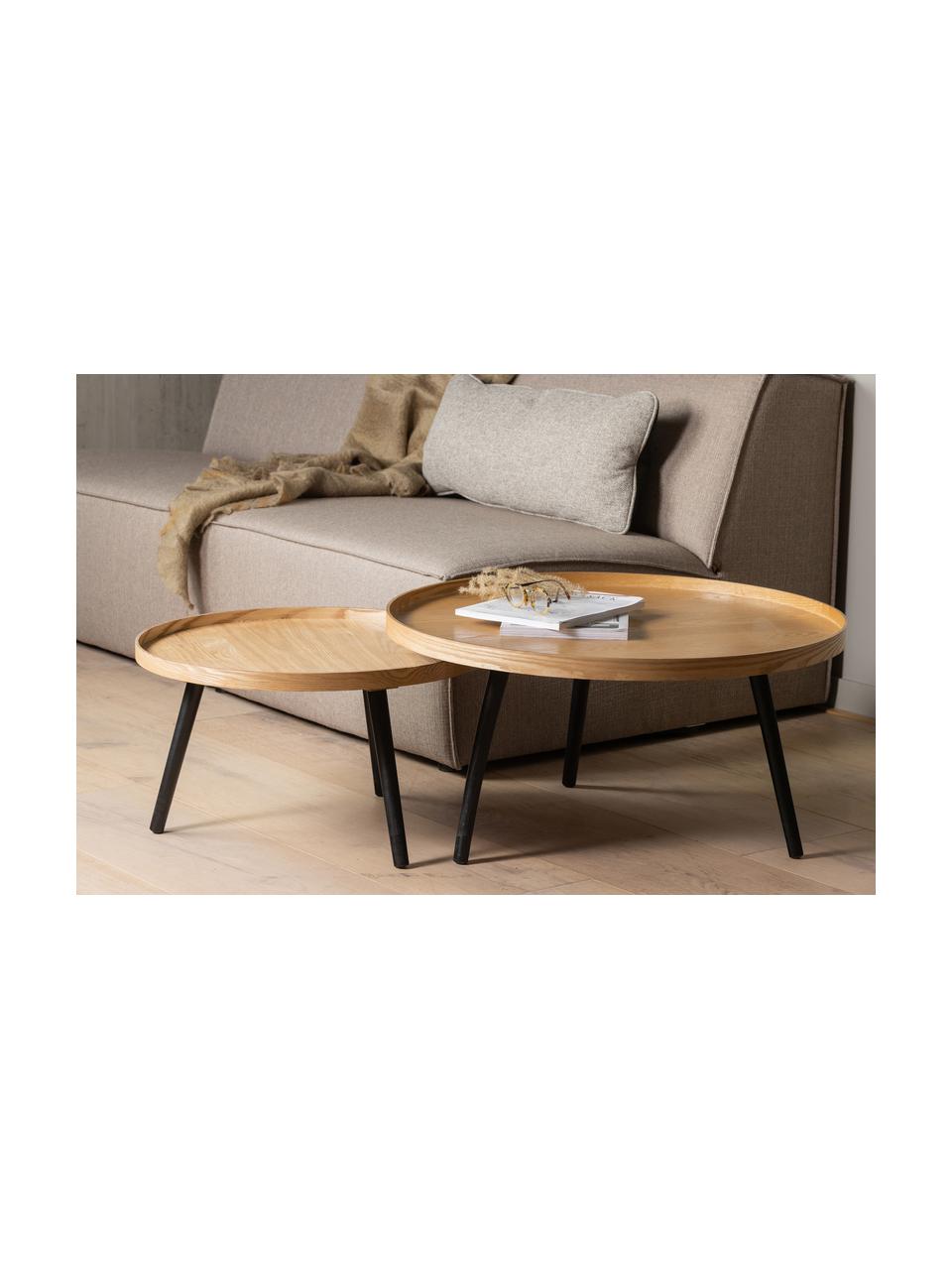 Table basse ronde en bois Mesa, Bois, noir, Ø 60 cm