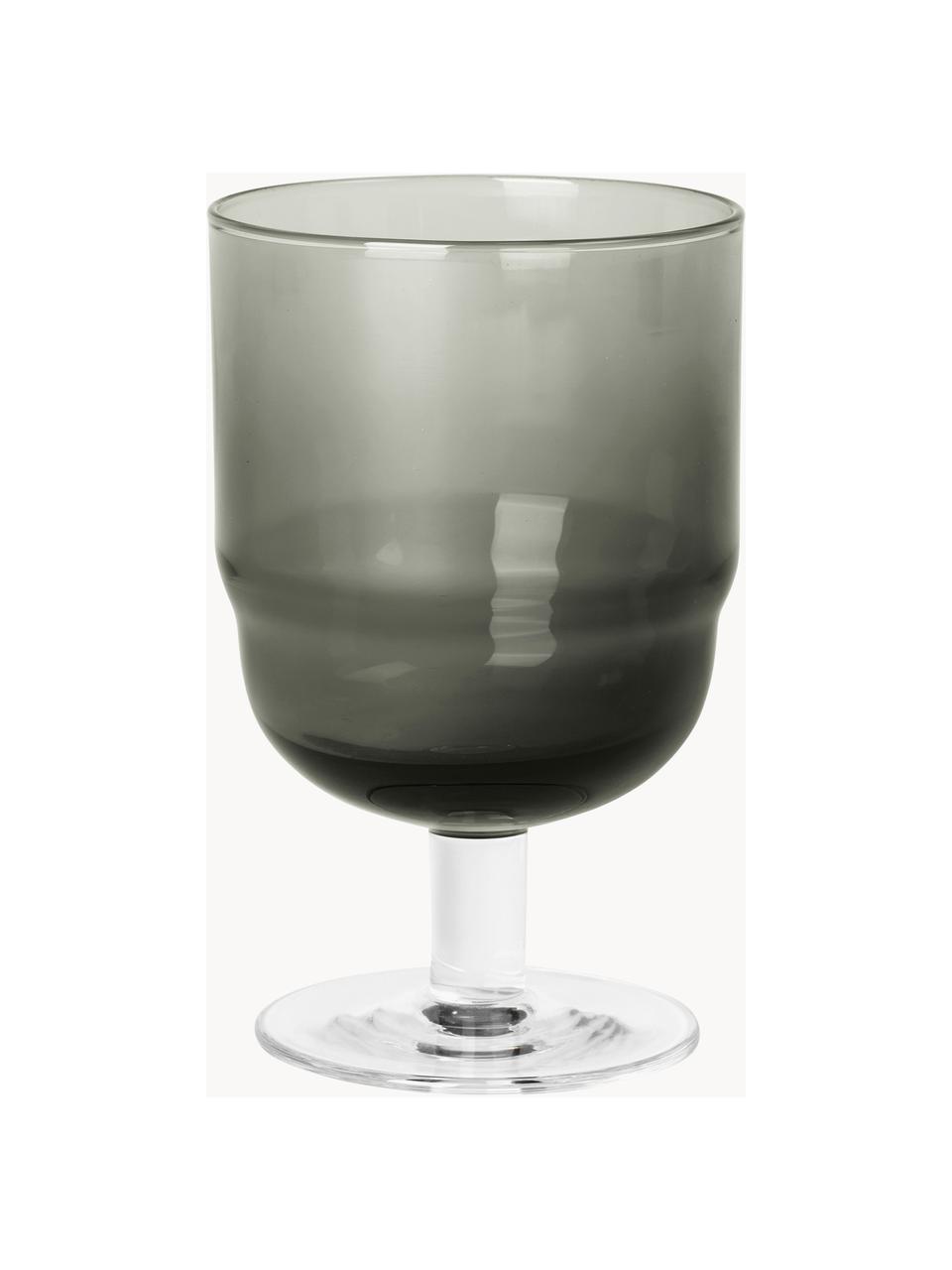 Bicchieri da vino rosso in vetro soffiato Nordic Bistro 4 pz, Vetro soffiato, Grigio scuro trasparente, Ø 8 x Alt. 13 cm, 250 ml