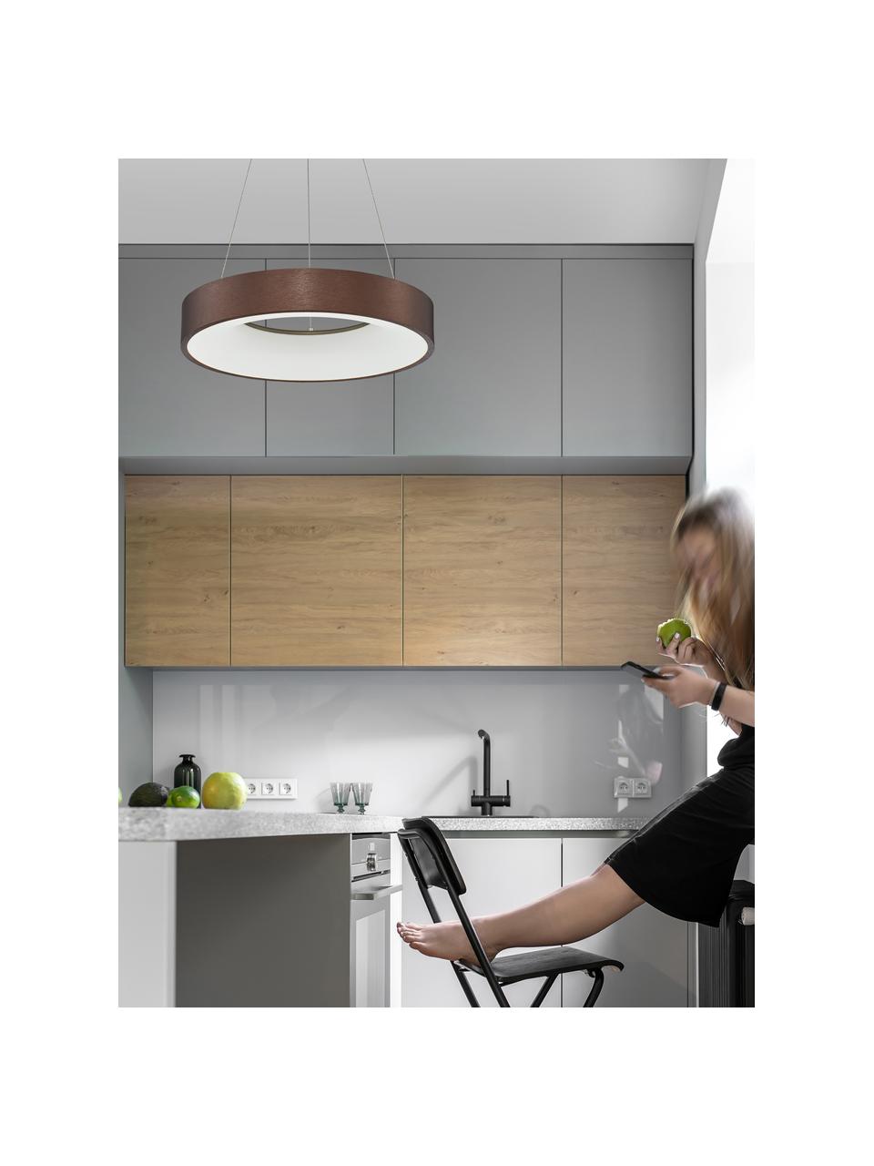 Lampa wisząca LED z funkcją przyciemniania Rando, Odcienie brązowego, Ø 60 x W 6 cm