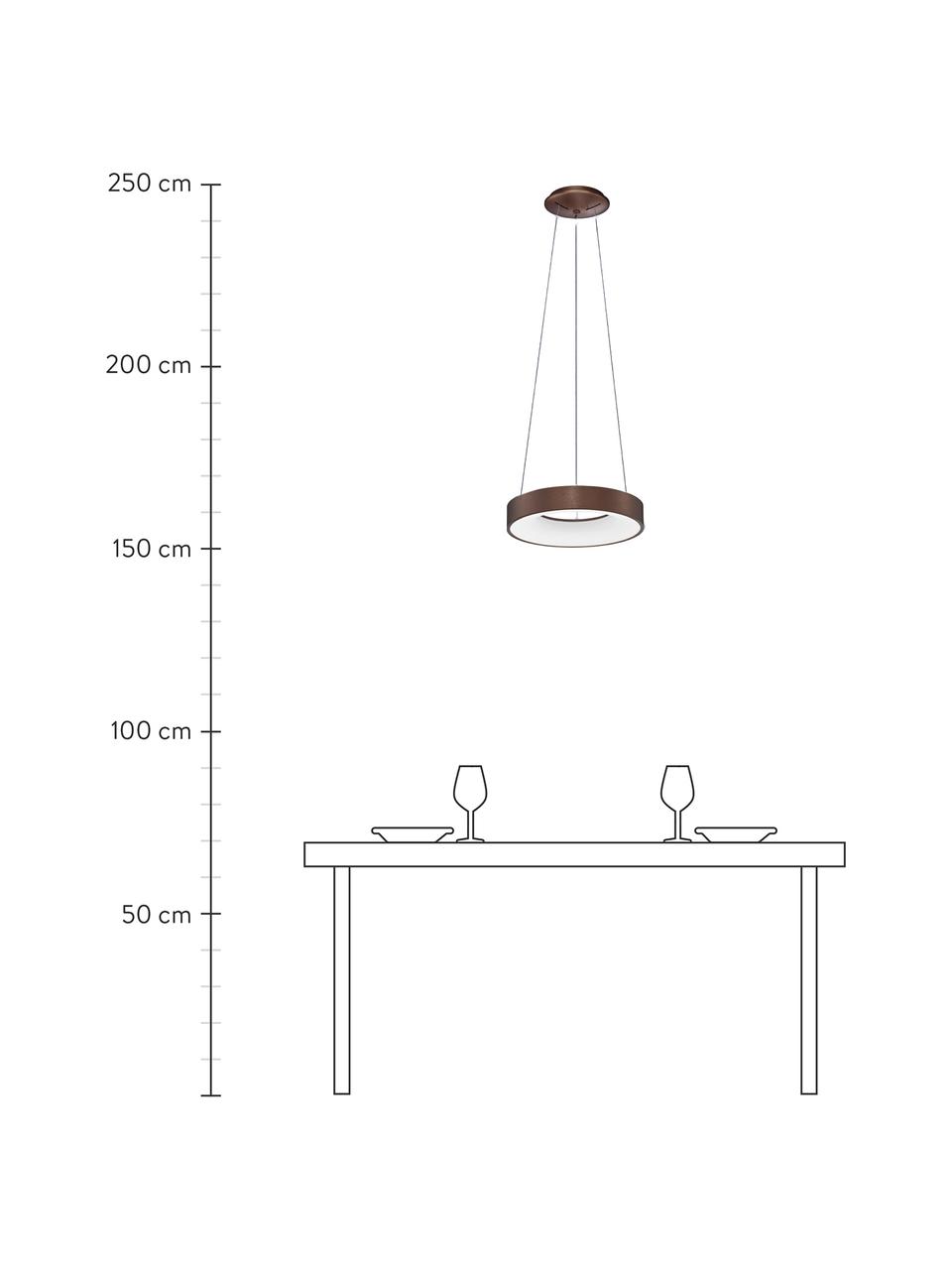 Lampa wisząca LED z funkcją przyciemniania Rando, Odcienie brązowego, Ø 60 x W 6 cm