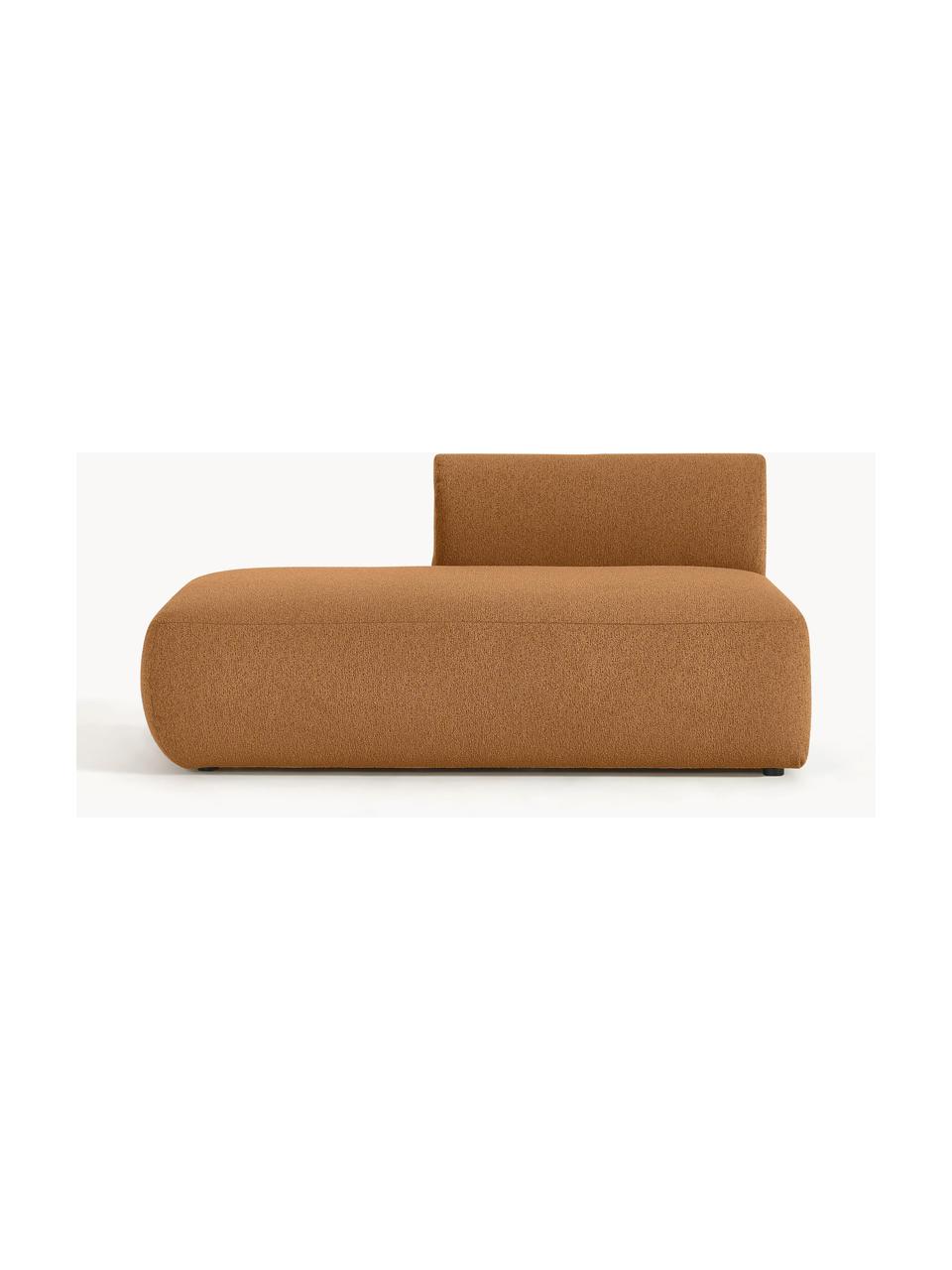 Chaise longue componibile in bouclé Sofia, Rivestimento: bouclé (100% poliestere) , Struttura: legno di abete rosso, tru, Piedini: plastica Questo prodotto , Bouclé marrone chiaro, Larg. 159 x Prof. 103 cm, schienale a sinistra