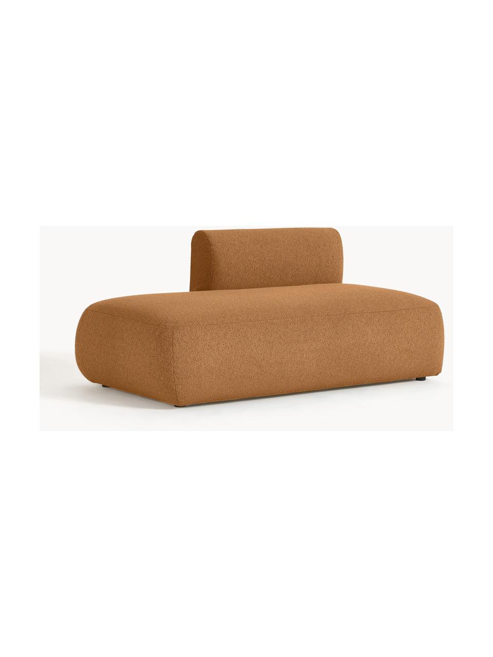 Chaise longue componibile in bouclé Sofia, Rivestimento: bouclé (100% poliestere) , Struttura: legno di abete rosso, tru, Piedini: plastica Questo prodotto , Bouclé marrone chiaro, Larg. 159 x Prof. 103 cm, schienale a sinistra