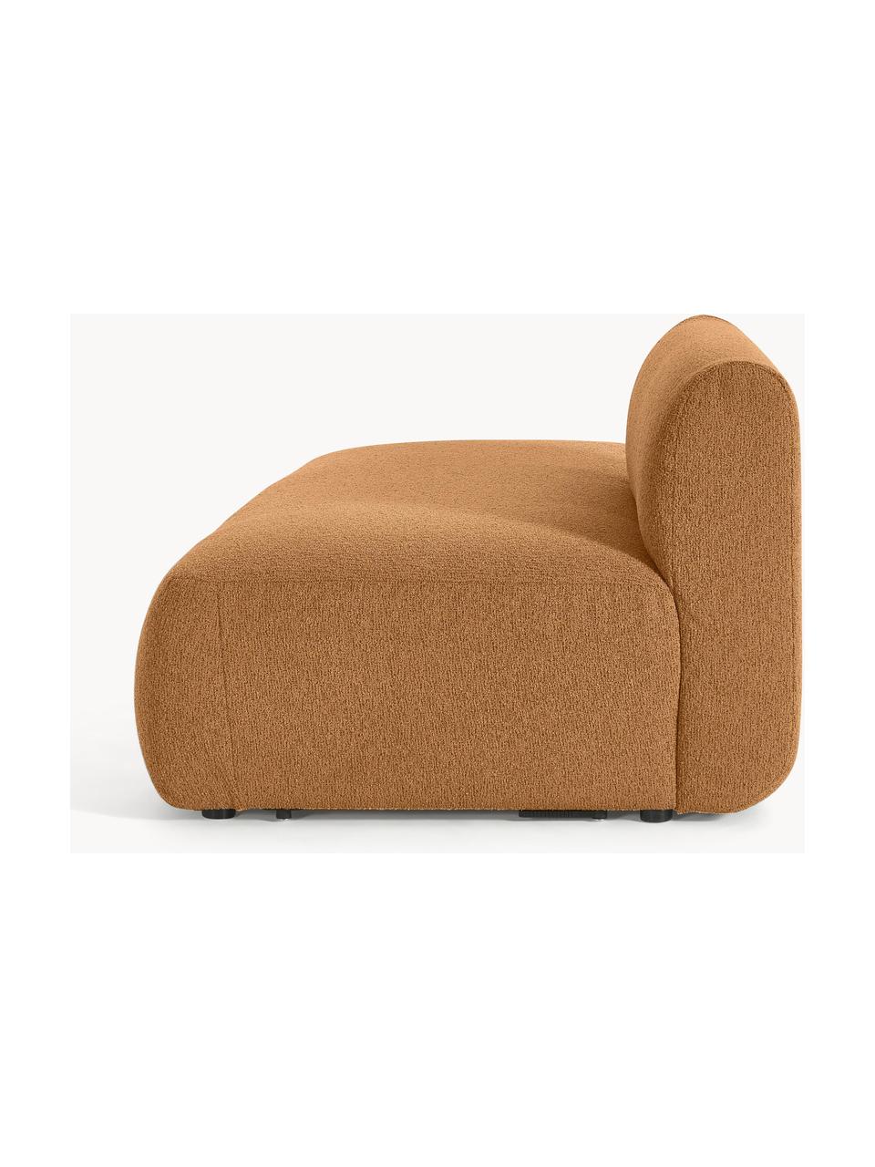 Diván modular en tejido bouclé Sofia, Tapizado: tejido bouclé (100% polié, Estructura: madera de pícea, tablero , Patas: plástico Este producto es, Bouclé marrón claro, An 159 x F 103 cm, respaldo izquierdo