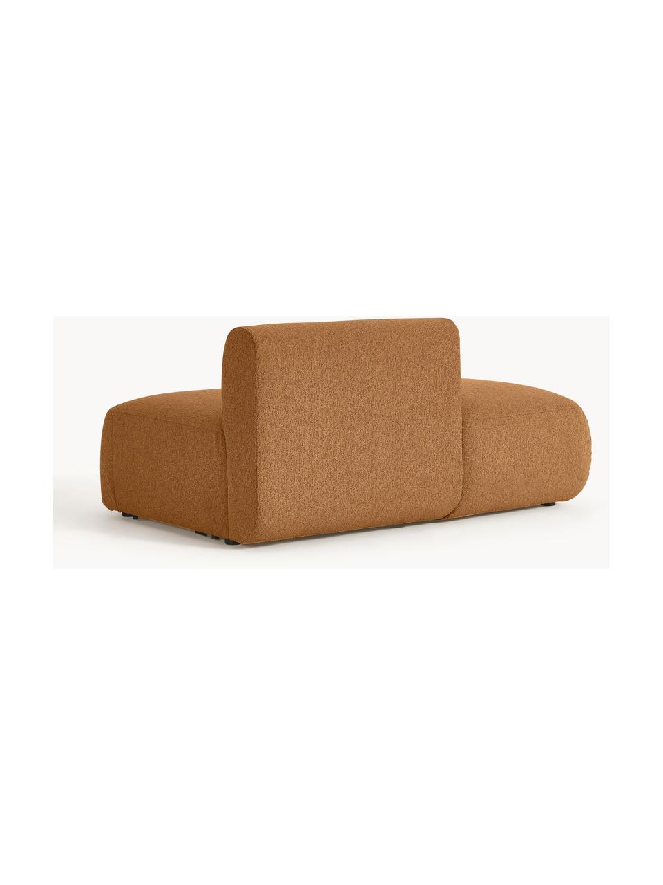 Diván modular en tejido bouclé Sofia, Tapizado: tejido bouclé (100% polié, Estructura: madera de pícea, tablero , Patas: plástico Este producto es, Bouclé marrón claro, An 159 x F 103 cm, respaldo izquierdo