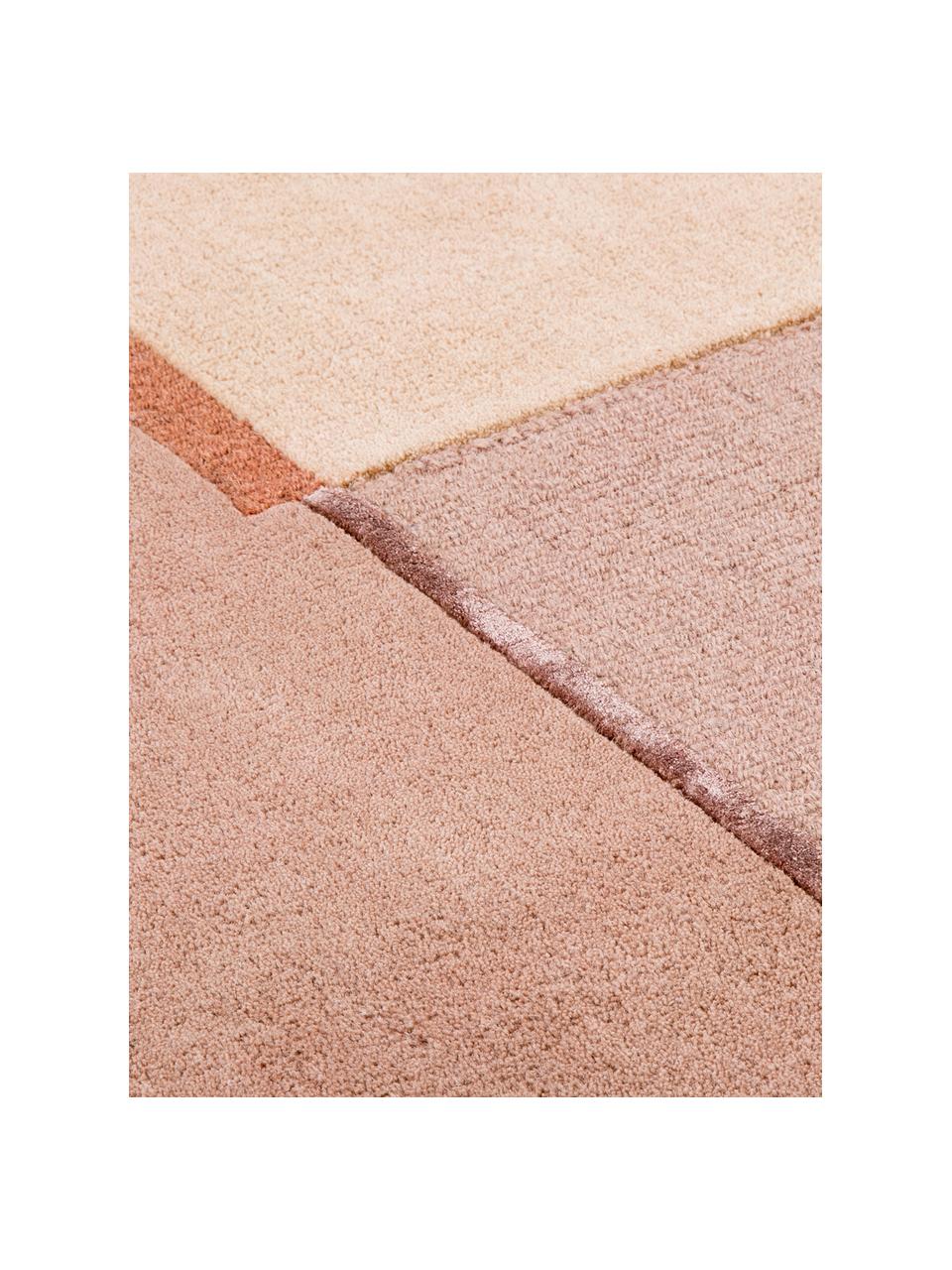 Ręcznie tuftowany dywan z wełny Satomi, Odcienie brzoskwiniowego i różowego, S 140 x D 200 cm (Rozmiar S)