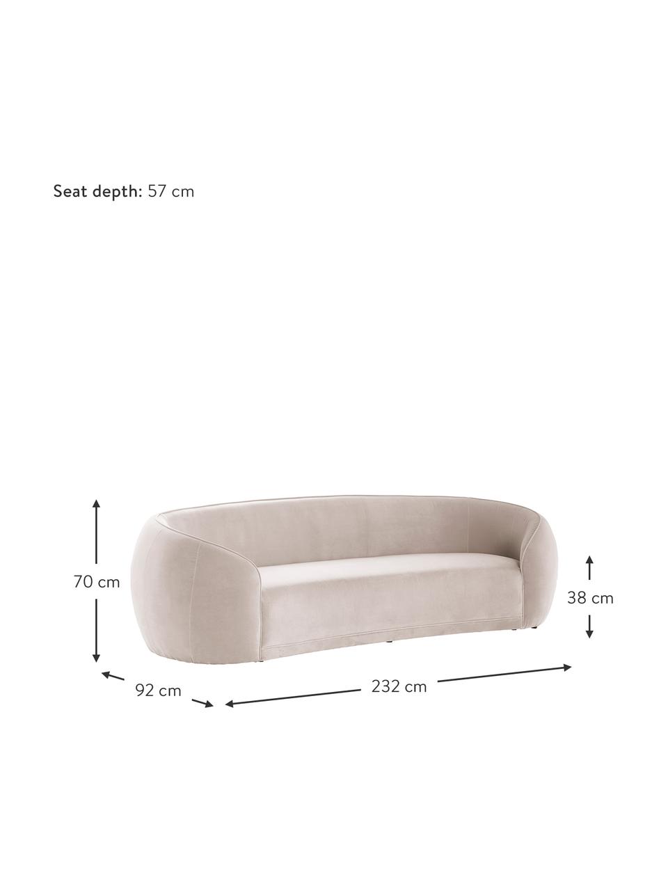 Sofa z aksamitu Austin (3-osobowa), Tapicerka: 89% bawełna, 11% polieste, Aksamitny beżowy, S 232 x G 92 cm