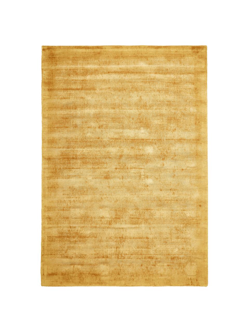 Handgewebter Viskoseteppich Jane, Flor: 100 % Viskose, Senfgelb, B 80 x L 150 cm (Größe XS)