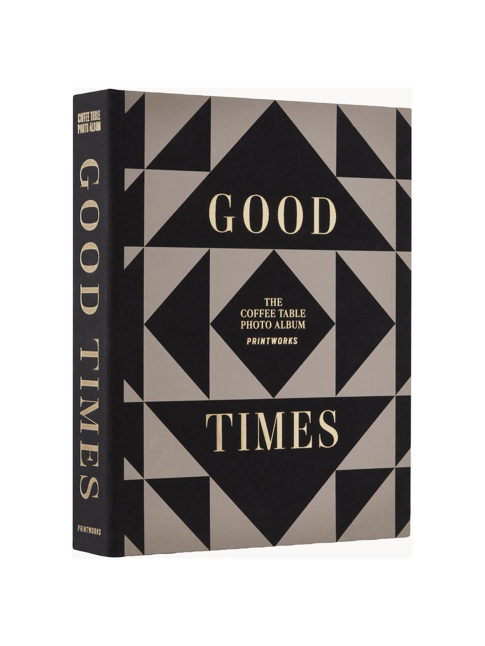 Fotoalbum Good Times, Bezug: Baumwollstoff, Graupappe, Schwarz, Greige, B 33 x H 27 cm