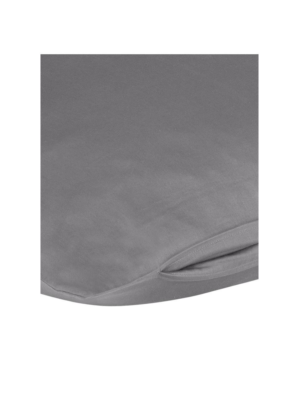 Taie d'oreiller 65x65 satin de coton Comfort, 2 pièces, Gris foncé, larg. 65 x long. 65 cm