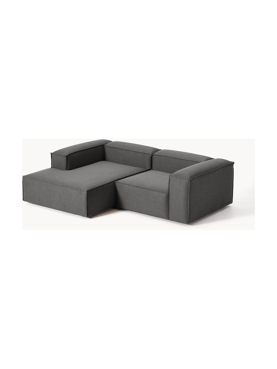 Modulares Ecksofa Lennon, Bezug: 100 % Polyester Der strap, Gestell: Massives Kiefernholz, Spe, Füße: Kunststoff Dieses Produkt, Webstoff Anthrazit, B 238 x T 180 cm, Eckteil rechts