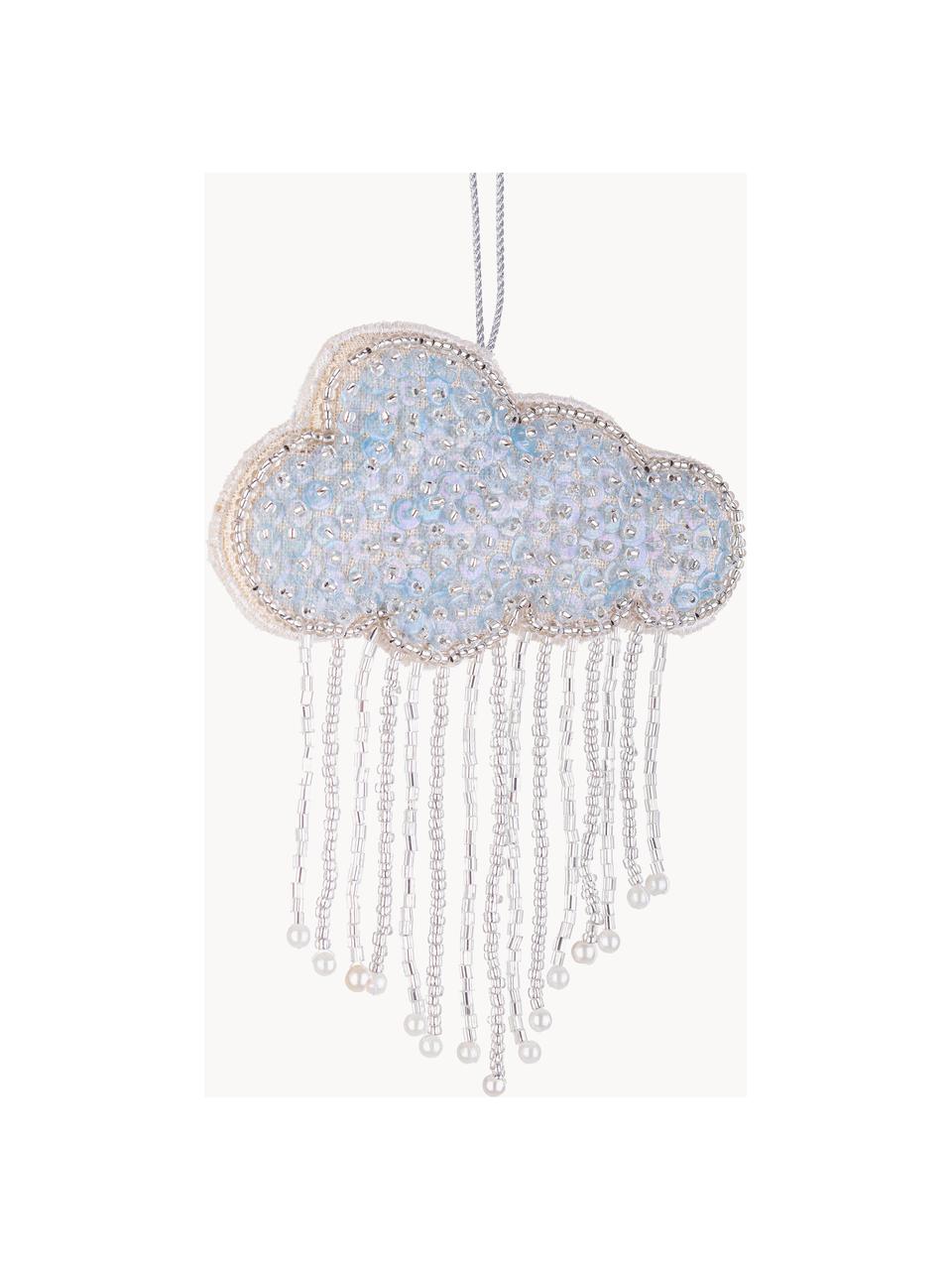 Addobbo albero di Natale Cloudy, Plastica, feltro, Azzurro, argento, Larg. 6 x Alt. 10 cm