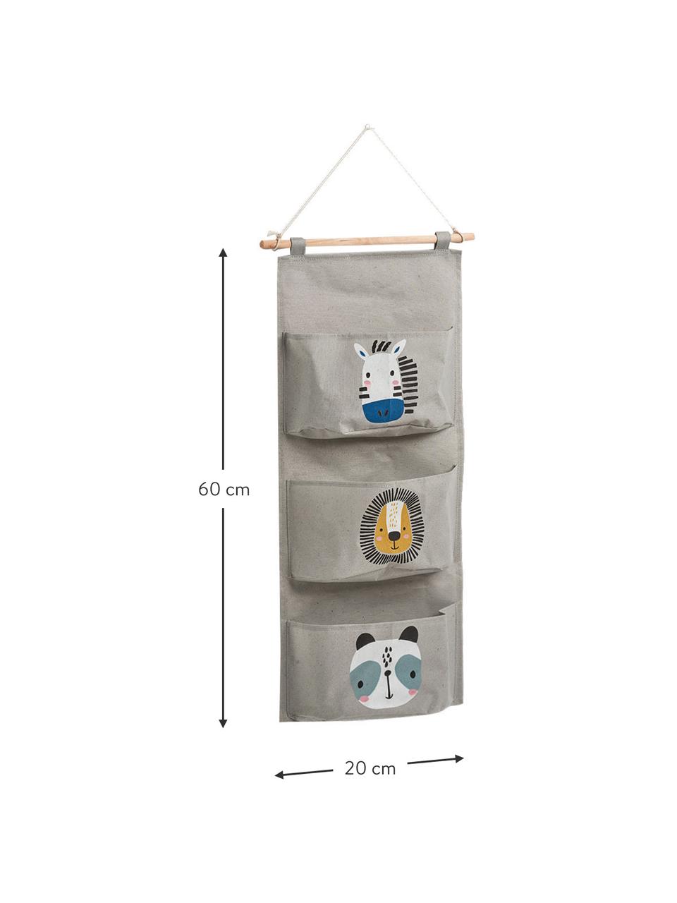 Organizer wiszący Animals, Szary, wielobarwny, S 20 x W 60 cm