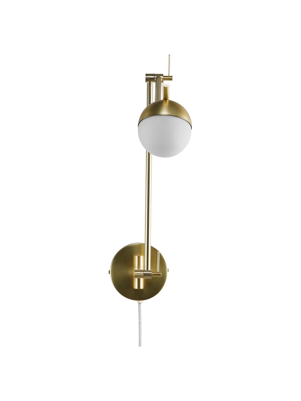 Veľká nástenná lampa Cortina, Odtiene zlatej, biela, Š 13 x D 74 cm