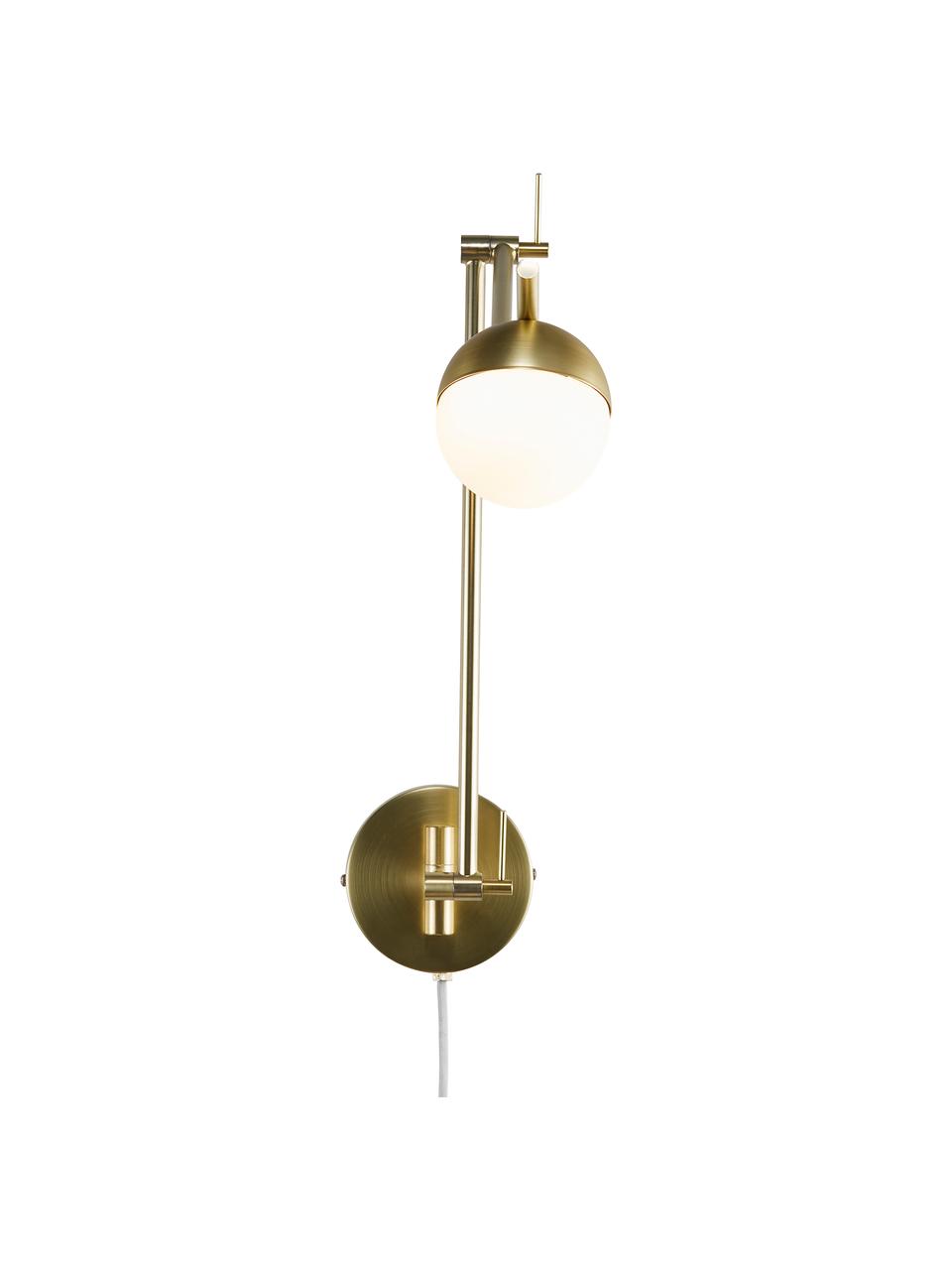 Veľká nástenná lampa Cortina, Odtiene zlatej, biela, Š 13 x D 74 cm
