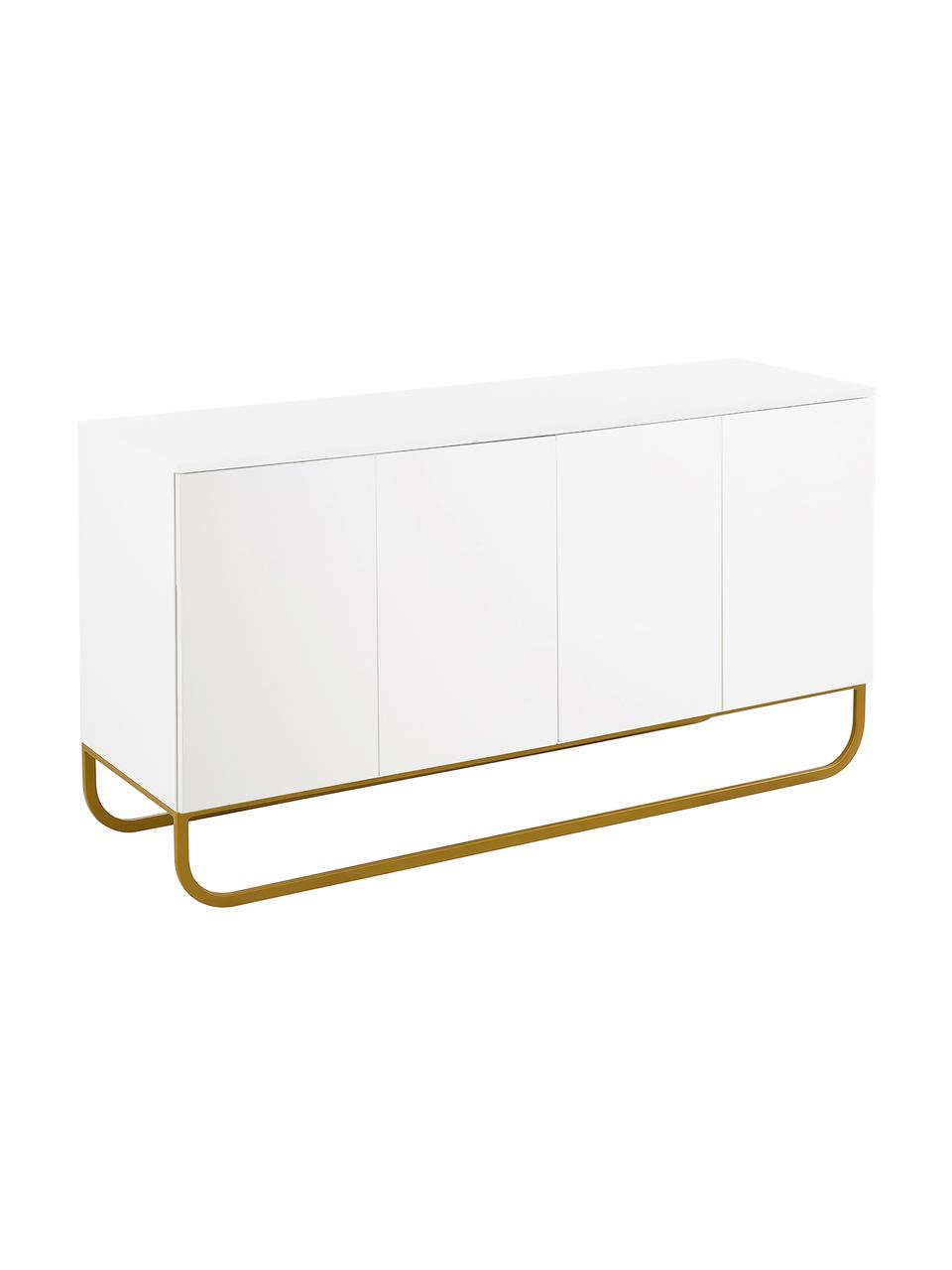 Klasická skříňka Sanford, Bílá, zlatá, Š 160 cm, V 83 cm