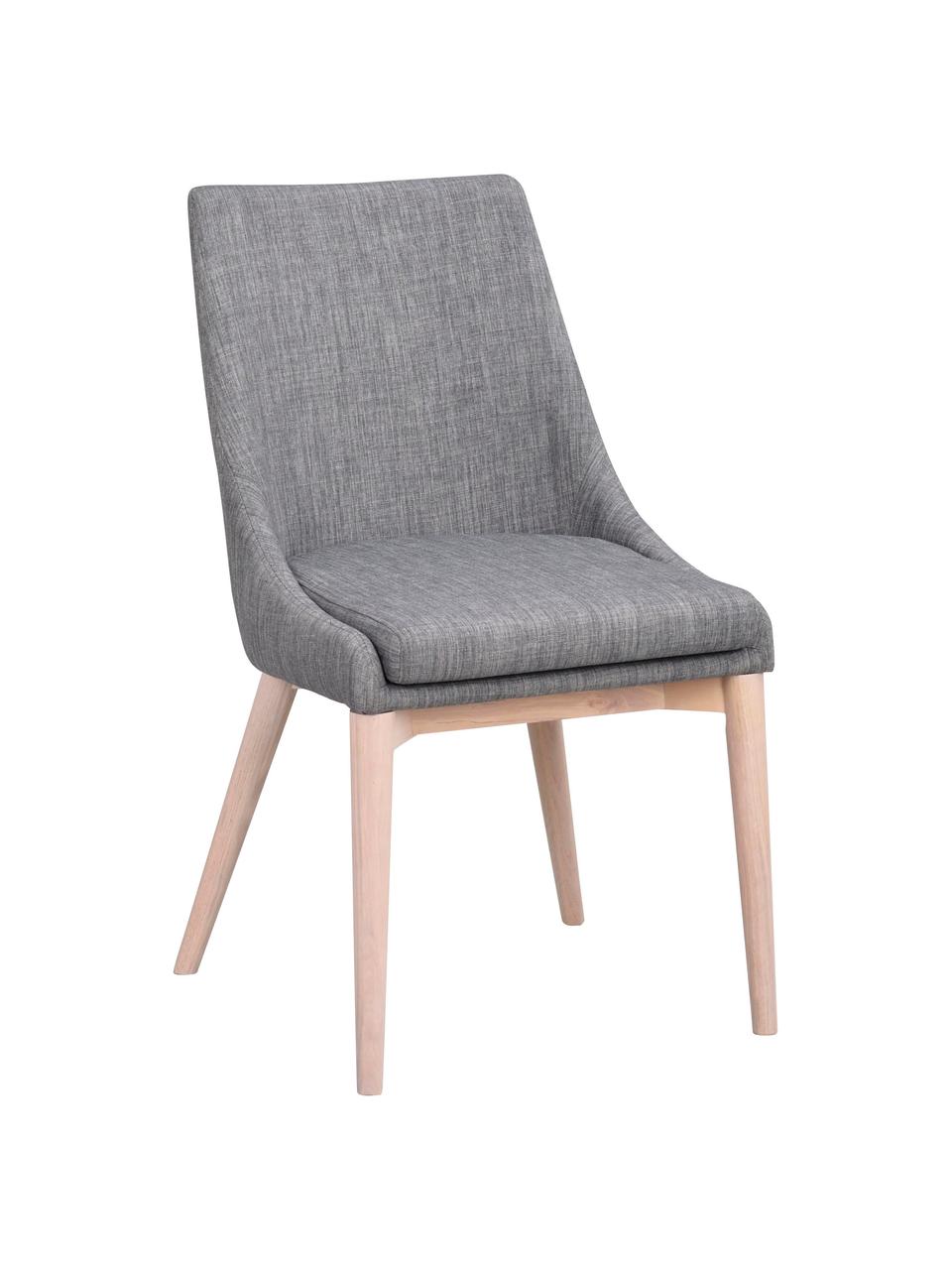 Chaise rembourrée scandinave Bea, Gris foncé, bois de chêne