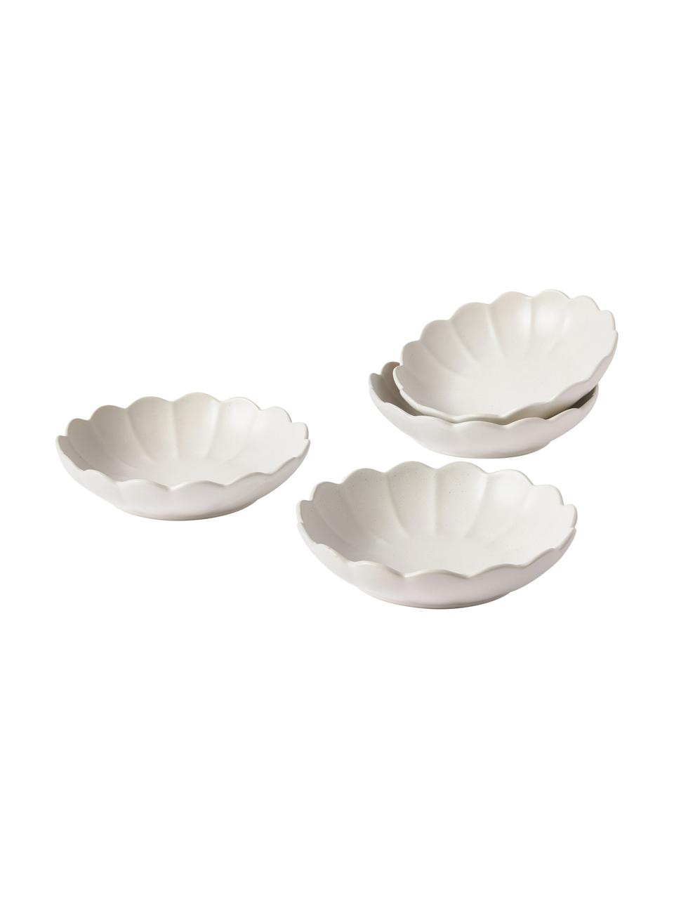 Boles Sabina, 4 uds., Gres, Blanco, Ø 22 cm