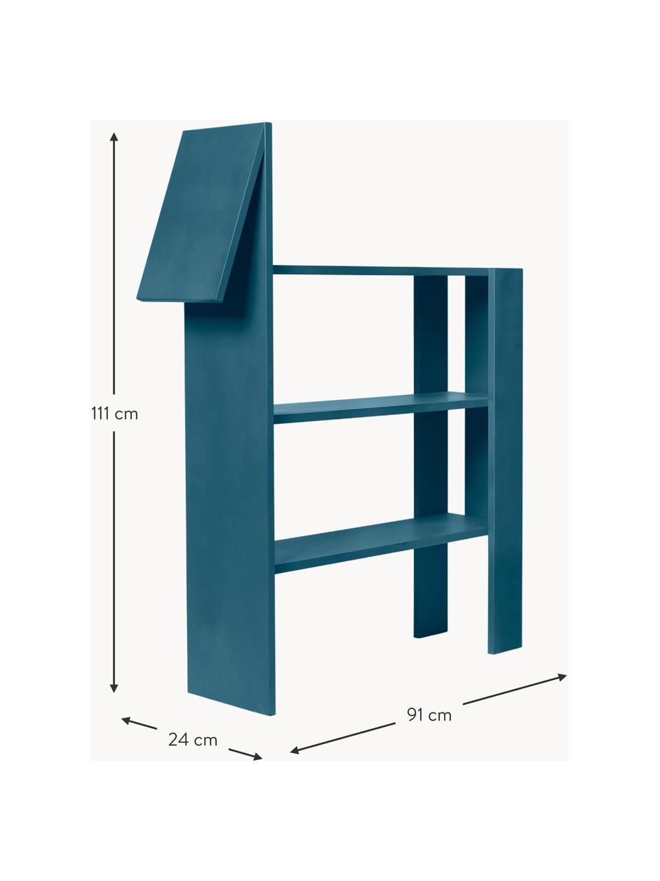 Scaffale in legno Horse, Pannello di fibra a media densità (MDF) laccato

Questo prodotto è realizzato con legno di provenienza sostenibile e certificato FSC®., Grigio-blu, Larg. 91 x Alt. 111 cm