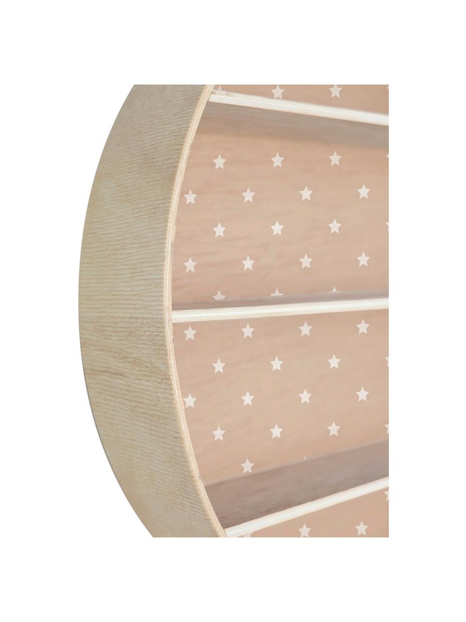 Półka ścienna Stars, Sklejka powlekana, Blady różowy, drewno naturalne, Ø 56 x G 10 cm