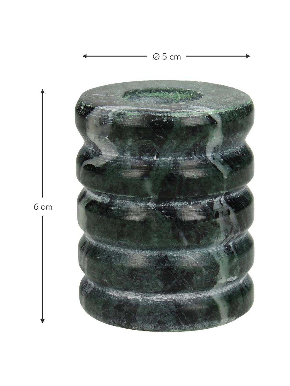 Mramorový svietnik Jim, zelená, Mramor, Zelená mramorová, Ø 5 x V 6 cm