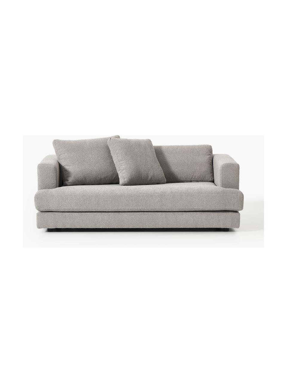 Sofa Bouclé Tribeca (2-osobowa), Tapicerka: Bouclé (93% poliester, 6%, Stelaż: drewno bukowe, drewno sos, Nogi: drewno sosnowe Ten produk, Szary Bouclé, S 185 x G 104 cm