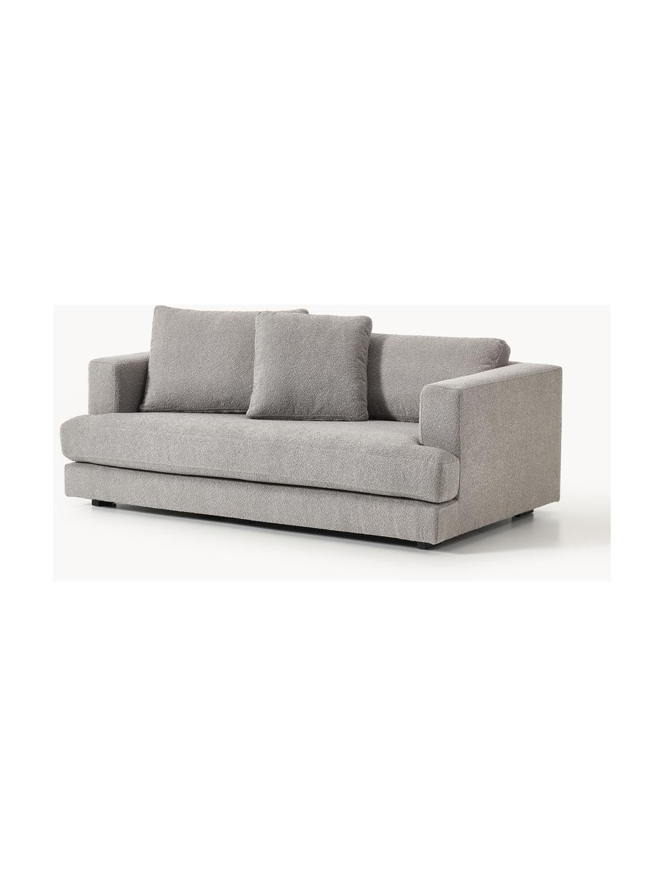 Sofa Bouclé Tribeca (2-osobowa), Tapicerka: Bouclé (93% poliester, 6%, Stelaż: drewno bukowe, drewno sos, Nogi: drewno sosnowe Ten produk, Szary Bouclé, S 185 x G 104 cm