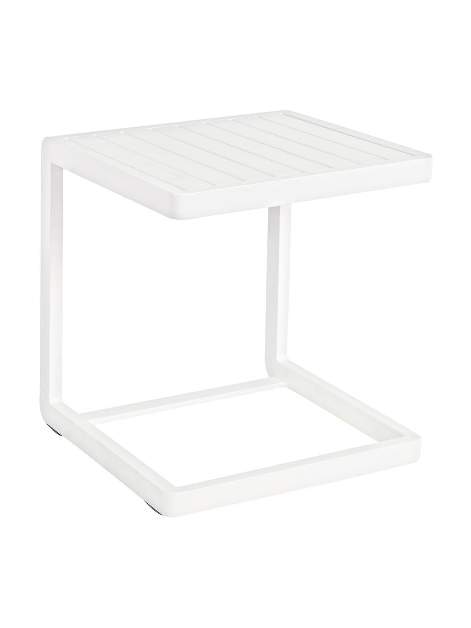 Table d'appoint de jardin Konnor, Aluminium, revêtement par poudre, Blanc, larg. 45 x haut. 45 cm