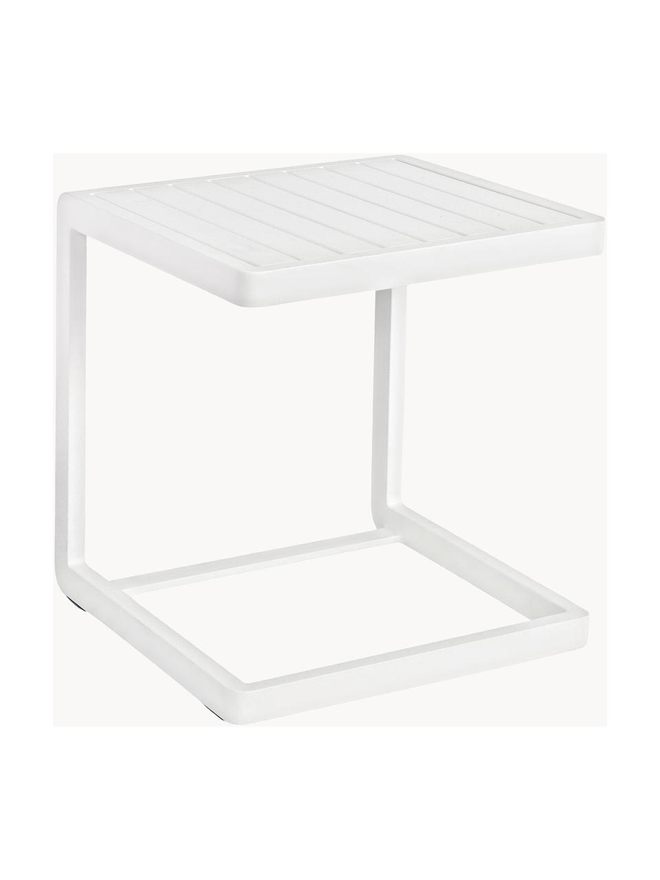 Table d'appoint de jardin Konnor, Aluminium, revêtement par poudre, Blanc, mat, larg. 45 x haut. 45 cm