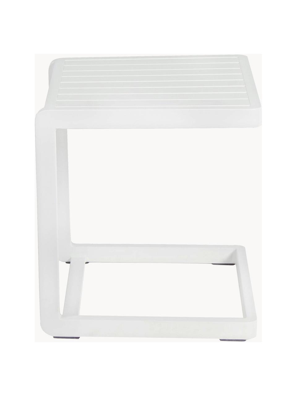 Tavolino da giardino Konnor, Alluminio verniciato a polvere, Bianco opaco, Larg. 45 x Alt. 45 cm