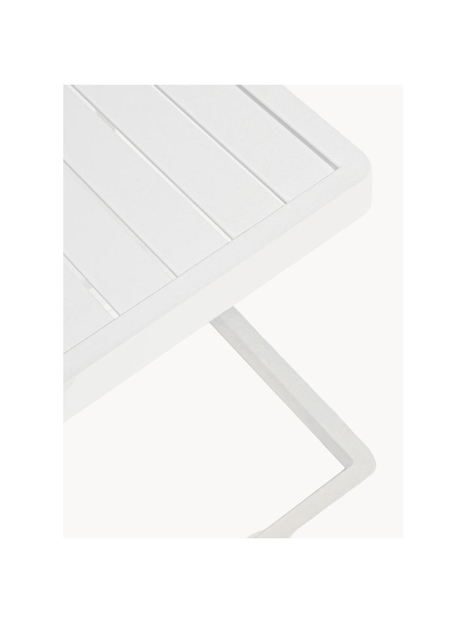 Tavolino da giardino Konnor, Alluminio verniciato a polvere, Bianco opaco, Larg. 45 x Alt. 45 cm