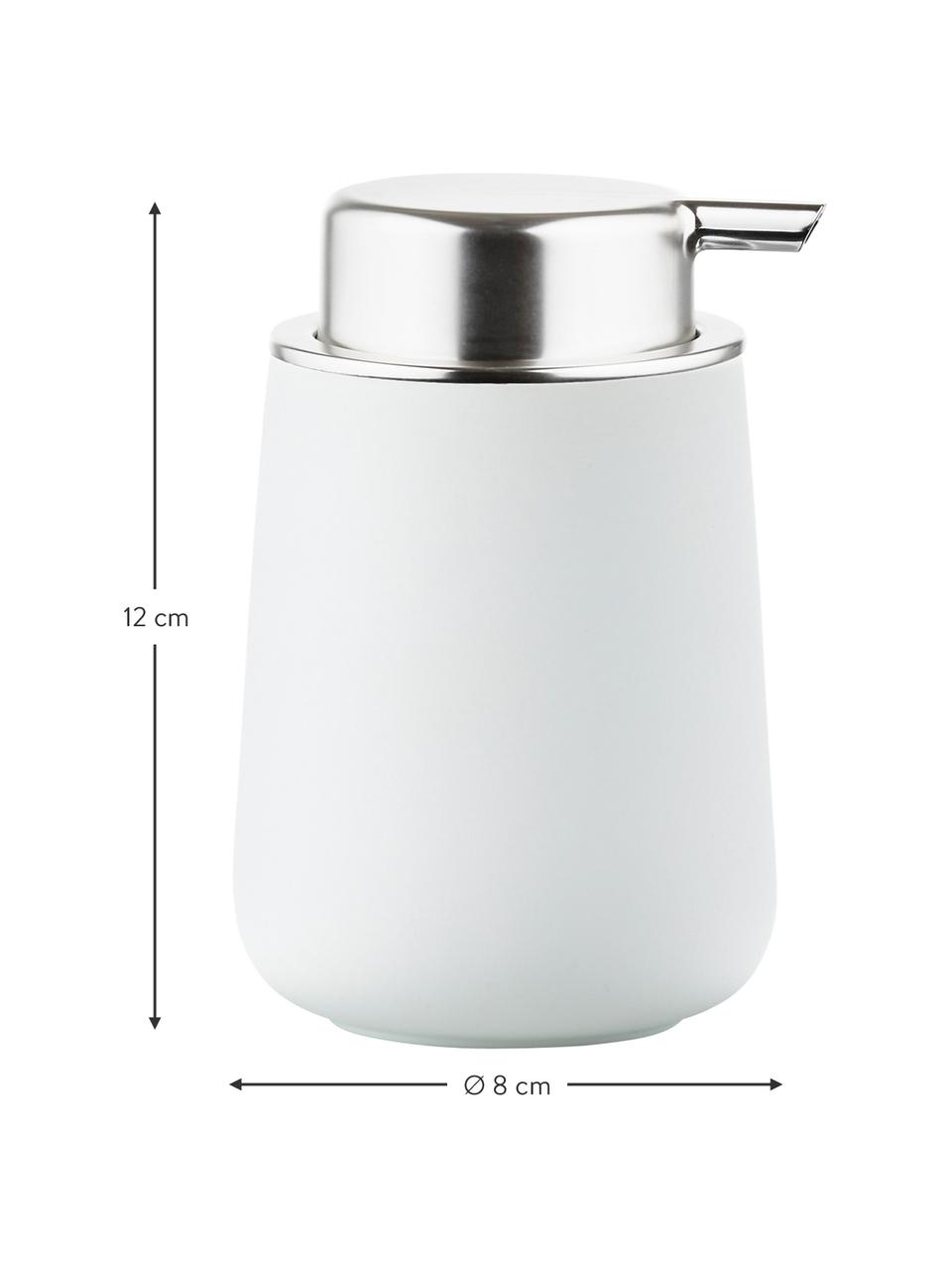 Dispenser sapone in porcellana Nova One, Contenitore: porcellana, Bianco, Ø 8 x Alt. 12 cm