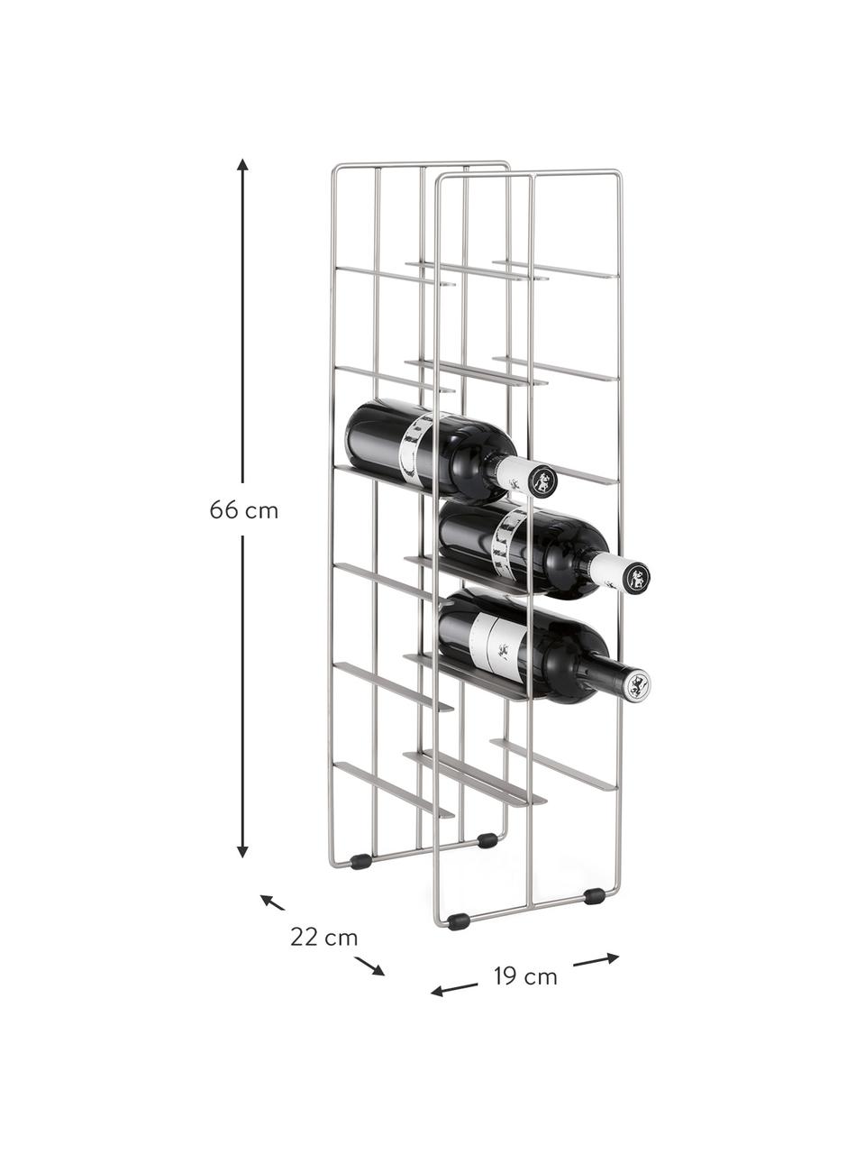 Stojak na wino na 12 butelek Pilare, Metal powlekany, Odcienie srebrnego, S 19 x W 66 cm