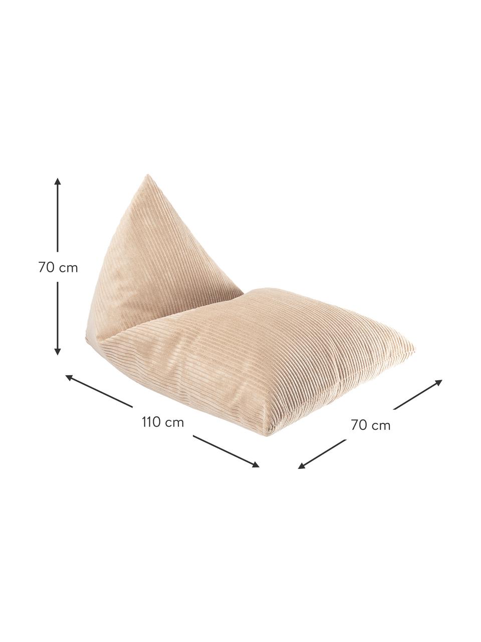 Kinder-Liegesack Sugar aus Cord, Bezug: Cord (100 % Polyester), Cord Beige, B 110  x T 70 cm
