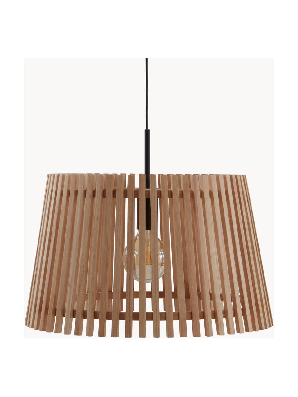 Lampa wisząca z drewna kauczukowego Balder, Jasny brązowy, Ø 50 x W 30 cm