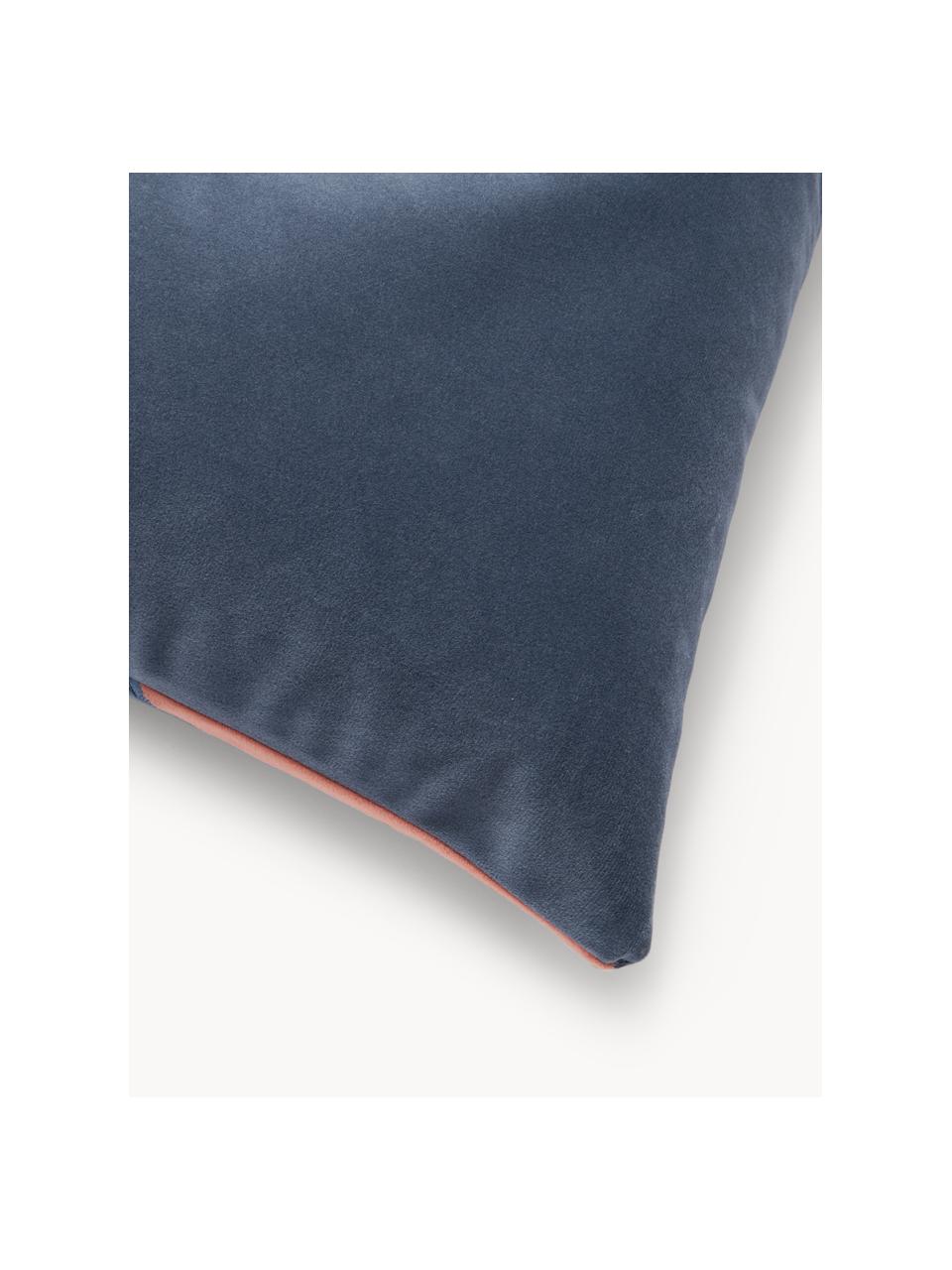 Poszewka na poduszkę z aksamitu Jaxon, 100% aksamit poliestrowy, Niebieski, brudny różowy, S 45 x D 45 cm