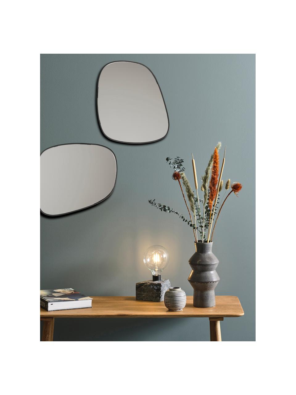 Miroir mural moderne noir Tony, Noir, larg. 43 x haut. 50 cm