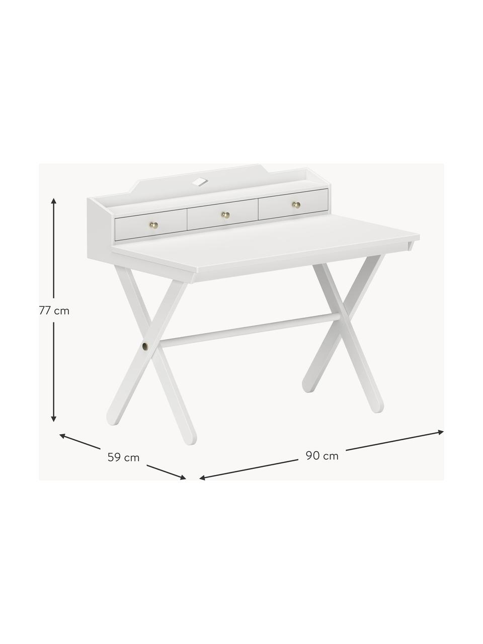 Handgefertigter Holz-Schreibtisch Luca, höhenverstellbar, Mitteldichte Holzfaserplatte (MDF)

Dieses Produkt wird aus nachhaltig gewonnenem, FSC®-zertifiziertem Holz gefertigt., Weiss, B 90 x T 59 cm