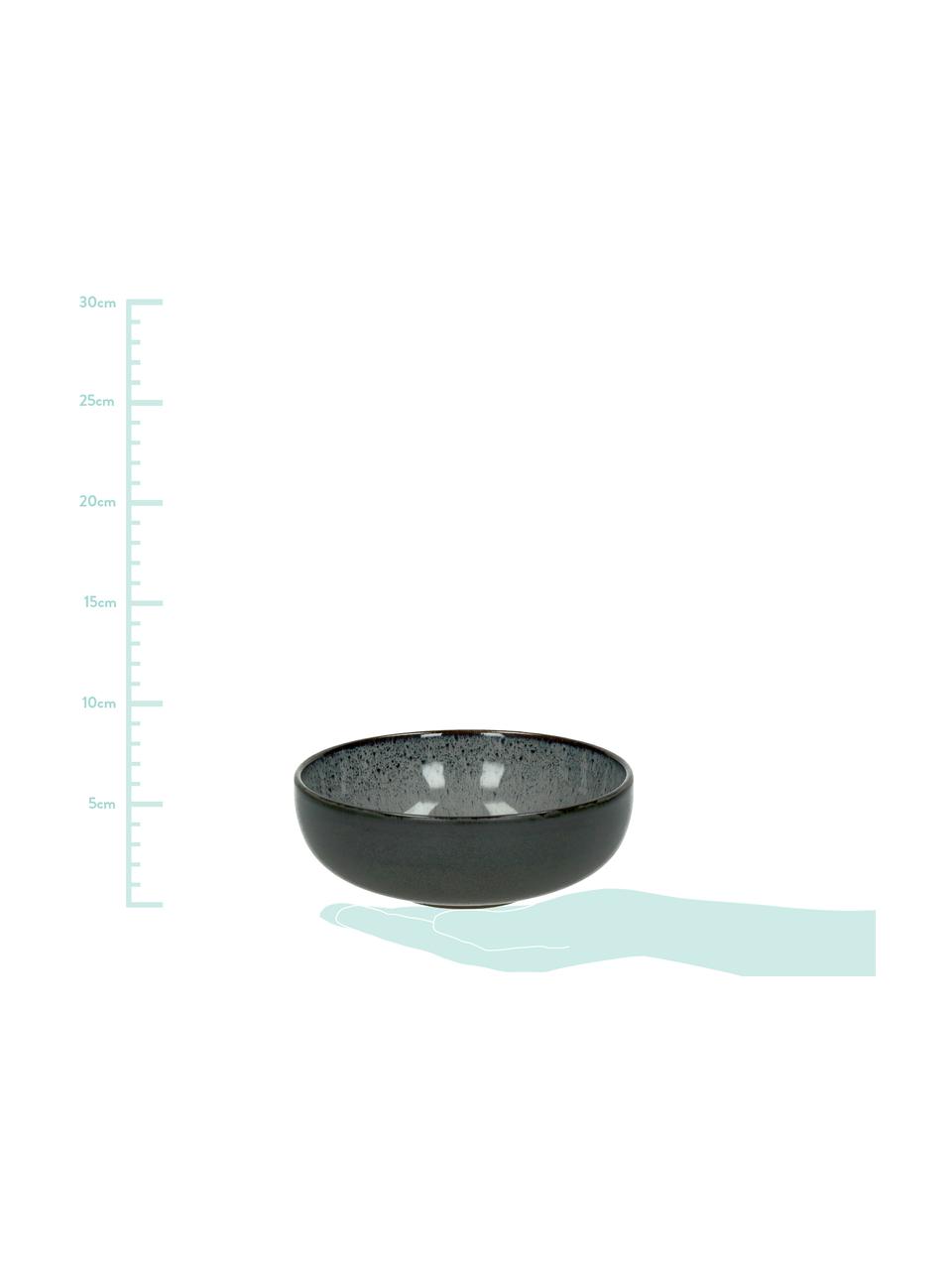 Schälchen Mirha aus Steingut in Dunkelgrau, 4 Stück, Steingut, Dunkelgrau, Grautöne, Ø 16 cm